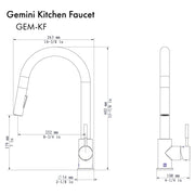 ZLINE Gemini Kitchen Faucet, GEM-KF-CB