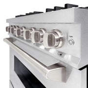 ZLINE 36" Classic Gas Range, Convection Gas Oven DuraSnow® Stainless Steel, Brass Burners CGRS-BR-36