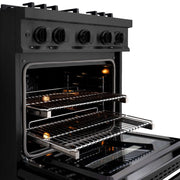 ZLINE 30" Select Gas Range Convection Gas Oven Black Stainless Steel Brass Burners HGRB-BR-30