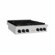 ZLINE 36" Paramount Gas Rangetop Stainless Steel Matte Black SRTZ-36-MB