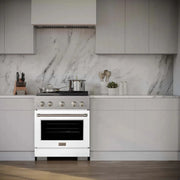 ZLINE 30 In. Gas Range, Stainless Steel, White Matte, SGR-WM-30