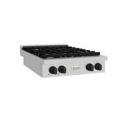 ZLINE 30" Paramount Gas Rangetop Stainless Steel Matte Black SRTZ-30-MB