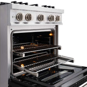 ZLINE 30" Select Dual Fuel Range Gas Cooktop Electric Convection Oven Stainless Steel Black Matte Door HDR-BLM-30