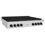 ZLINE 48" Paramount Gas Rangetop DuraSnow® Stainless Steel Matte Black SRTSZ-48-MB