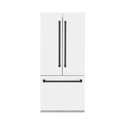 ZLINE Autograph Edition French Door Refrigerator, Internal Water, Ice Dispenser, White Matte, Champagne Bronze Accents RBIVZ-WM