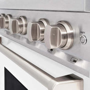 ZLINE 30"Classic Gas Range, Convection Gas Oven, DuraSnow® Stainless Steel, White Matte Door CGRS-WM-30