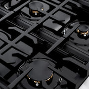 ZLINE 36" Classic Gas Range, Convection Gas Oven Black Stainless Steel Brass Burners, CGRB-BR-36