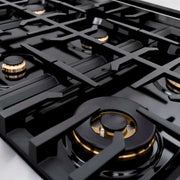 ZLINE 36" Dual Fuel Range, Gas Cooktop, Electric Convection Oven Stainless Steel, Champagne Bronze CDRZ-36-CB
