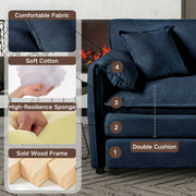 Modern Chenille Oversized Deep Seat Sectional Sofa