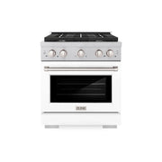 ZLINE 30"Paramount Dual Fuel Range DuraSnow® White Matte SDRS-WM-30