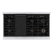 ZLINE 48" Paramount Gas Rangetop Stainless Steel Brass Burners SRT-BR-48