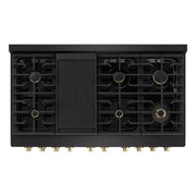 ZLINE 48"Gas Range, Convection Gas Oven, Black, Gold,SGRBZ-48-G