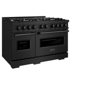 ZLINE 48" Classic Gas Range, Convection Gas Oven Black Stainless Steel Brass Burners, CGRB-BR-48