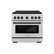 ZLINE 36"Paramount Dual Fuel Range Stainless Steel Matte Black SDRZ-36-MB