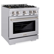ZLINE 30" Select Dual Fuel Range Gas Cooktop Electric Convection Oven Stainless Steel Brass Burners HDR-BR-30