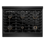 ZLINE 30" Paramount Gas Rangetop Black Stainless Steel Polished Gold SRTBZ-30-G