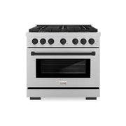 ZLINE 36"Paramount Dual Fuel Range DuraSnow® Matte Black SDRSZ-36-MB