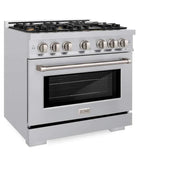 ZLINE 36" Select Gas Range Convection Gas Oven Stainless Steel Brass Burners HGR-BR-36