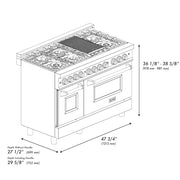 ZLINE 48" Bundle Range RA-RM-48 & Wall Range Hood KB-48, 2KP-RARMRH48
