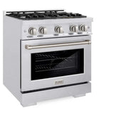 ZLINE 30" Select Dual Fuel Range Gas Cooktop Electric Convection Oven DuraSnow® Stainless Steel HDRS-30