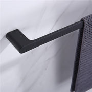 Luxurious 4-Piece Brass Matte Black Bathroom Hardware Set: Towel Bar, Towel Ring, Toilet Paper Holder, Robe Hook, and Tower Holder - Wall Mounted