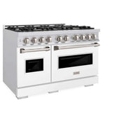 ZLINE 48"Classic Gas Range, Convection Gas Oven, Stainless Steel, White Matte Door CGR-WM-48