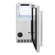 ZLINE 15" Touchstone Clear Cube Ice Maker Drain Pump Solid Stainless Steel Door ICCD-ST-15