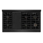 ZLINE 48" Paramount Gas Rangetop Black Stainless Steel Polished Gold SRTBZ-48-G