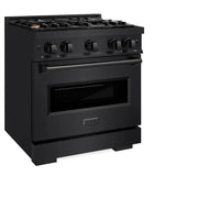ZLINE 30" Classic Gas Range, Convection Gas Oven Black Stainless Steel Brass Burners, CGRB-BR-30