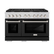 ZLINE 48" Gas Range, Convection Gas Oven, Stainless Steel,Matte Black  SGR-BLM-48