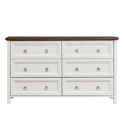 Farmhouse 6 Drawers Dresser for Bedroom,