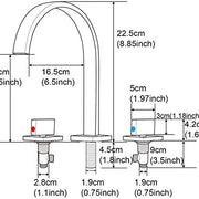 Brushed Nickel Waterfall Widespread Bathroom Basin Faucet with Two Handles and Overflow Brass Pop-Up Drain