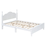 Full Size Wood Platform Bed Frame,Retro Style Platform