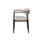 Set of 2 Beige and Black Armchair with Open Back