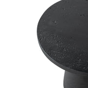 Black Round Side Table with Pedestal Base