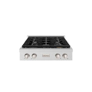 ZLINE 30" Paramount Gas Rangetop DuraSnow® Stainless Steel SRTS-30