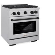 ZLINE 30"Paramount Dual Fuel Range DuraSnow® Matte Black SDRSZ-30-MB