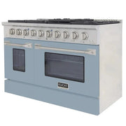 Kucht 48" Gas Range in Stainless Steel with Light Blue Oven Doors, KNG481-LB