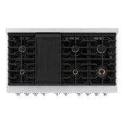 ZLINE 48"Gas Range, Convection Gas Oven , DuraSnow® Brass Burners, SGRS-BR-48
