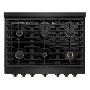 ZLINE 36 in.Gas Range, Convection Gas Oven, Black Stainless Steel, SGRB-36