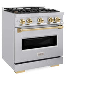 ZLINE 30" Classic Gas Range, Convection Gas Oven Stainless Steel, Gold CGRZ-30-G