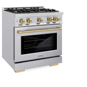 ZLINE 30" Select Gas Range Convection Gas Oven Stainless Steel Champagne Bronze HGRZ-30-CB