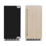 ZLINE 15" Touchstone Clear Cube Ice Maker Drain Pump Panel Ready Door Champagne Bronze Door ICCDPZ-15-CB