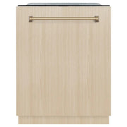 ZLINE Autograph Edition 24" Tall Tub Dishwasher, Custom Panel Ready, Champagne Bronze Handle DWMTZ-24-CB