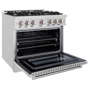 ZLINE 36" Select Gas Range Convection Gas Oven DuraSnow® Stainless Steel HGRS-36