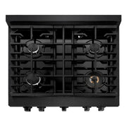 ZLINE 30"Paramount Dual Fuel Range Black Stainless Steel, SDRB-30