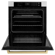 ZLINE 30" Autograph Edition Professional True Convection Single Wall Oven, Air Fry, Self Clean, Stainless Steel, Champagne Bronze WASZ-30-CB
