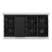 ZLINE 48"Classic Double Oven Gas Range, Stainless Steel, Brass Burners, CGR-BR-48