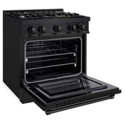 ZLINE 30" Select Dual Fuel Range Gas Cooktop Electric Convection Oven Black Stainless Steel HDRB-30