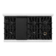 ZLINE 48" Select Dual Fuel Range Gas Cooktop Electric Convection Oven DuraSnow® Stainless Steel Black Matte Door HDRS-BLM-48
